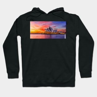 Sydney Opera House Sunset Painting Hoodie